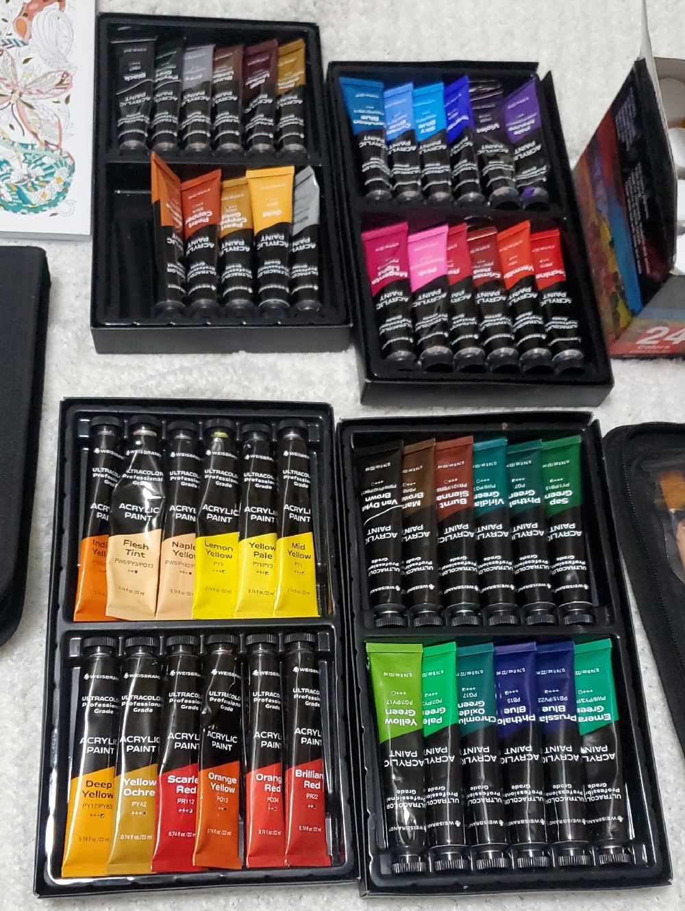 Acrylic Paint Tube Set -Bottle Set -Brushes - Canvases And More